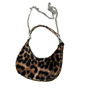 URBAN OUTFITTERS PIKI MINI HOBO Brown Satchel Crossbody Animal Cheetah leopard